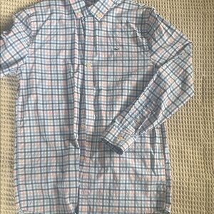 Vineyard Vines Light Blue & Pink Plaid Button-Down Shirt